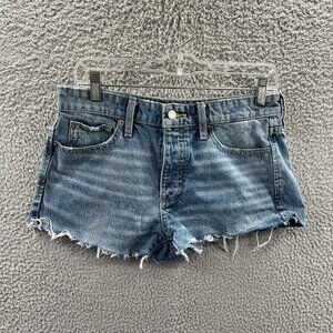 Lucky Brand Womens‎ Jean Boyfriend Shorts 2 Blue Denim Cut Off Mid Rise Pockets